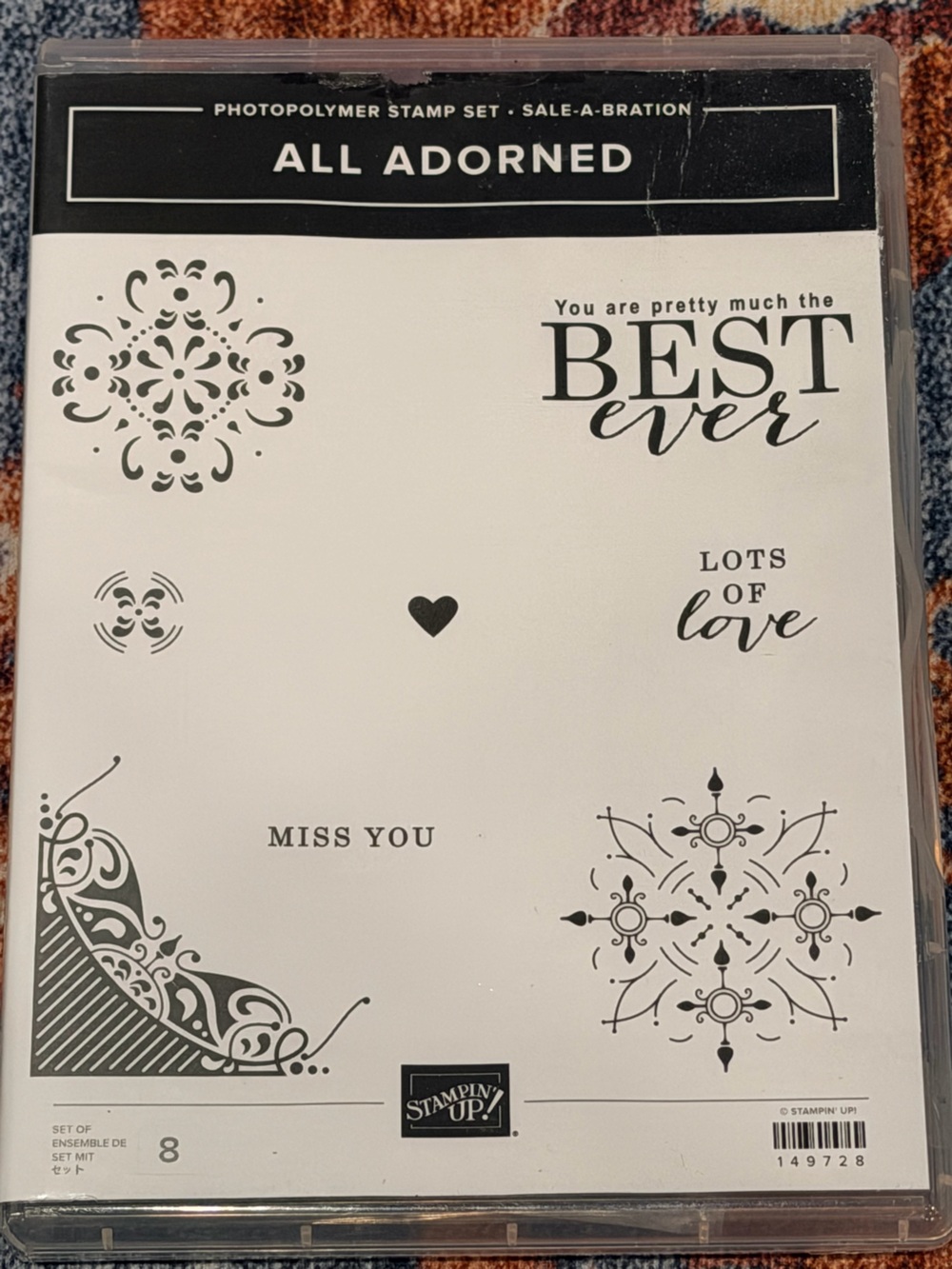 Stampin' Up! All Adorned Decorative Stamp Set in Black